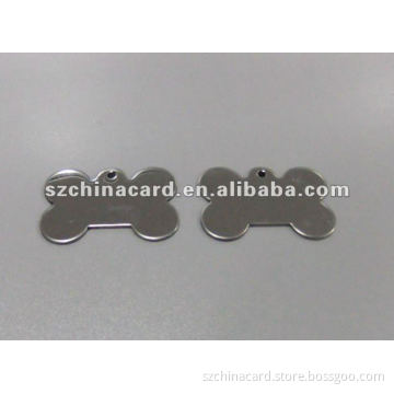 bone shaped plain pet dog tag